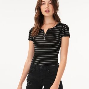 NWT - Aeropostale Seriously Soft Striped Zip-Up Tee